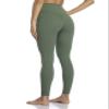YUNOGA Women's High Waisted Workout Leggings 25" Inseam Ultra Soft Tummy Control Yoga Pants (S, Army Green) view 4