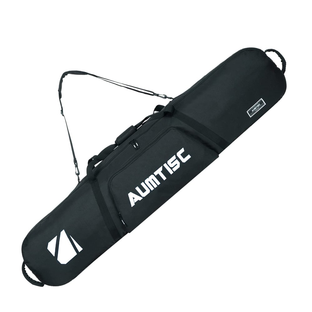 AUMTISC Snowboard Bag Padded for Air Travel Flying Snow Board Bags Case with Storage Compartments Snowboarding Gear and Equipment Bag 155cm Black