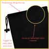 Drawstring Bag - Nylon Cinch and Ditty Stuff Pouch with Toggle (7 x 9-12 pack, Black) view 4