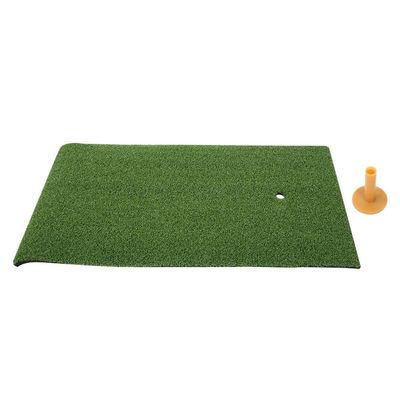 Golf Hitting Mat, 24x12 inch Practice Grass Mat with Rubber Tees, Indoor Training Aid