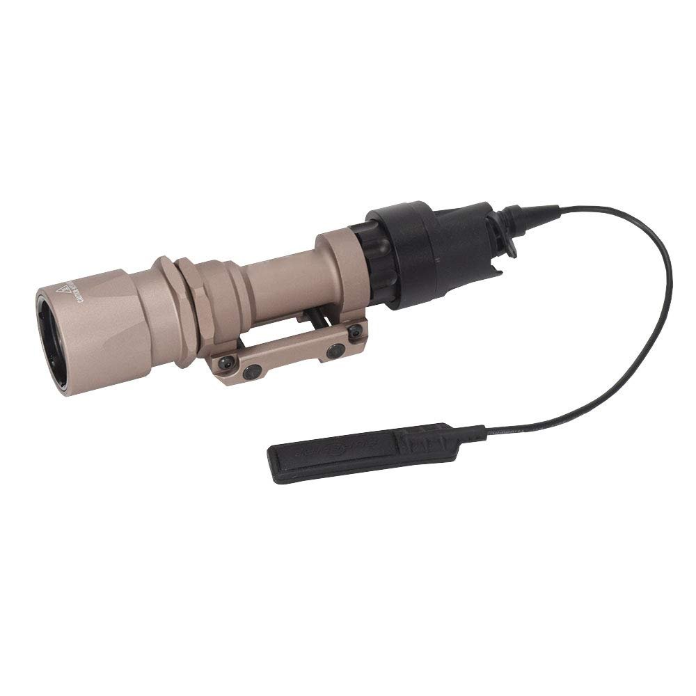 FARMSOLDIER M951 Compact LED Weapon Mounted Light, Scout Flashlight Switch and Thumbscrew Mount 280 Lumens Tan