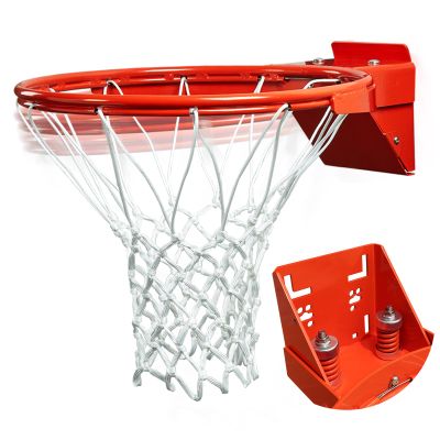 Katop Breakaway Basketball Rim, Heavy Duty Double Springs Basketball Rim Replacement with Nylon Net Indoor and Outdoor, Standard Goal Reinforced Mounting Bracket Fit Most Size Backboards