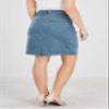 chouyatou Women's Basic Five-Pocket Rugged Wear Denim Skirt with Slit (Medium, Light Blue) view 4