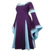 Parlsdy Womens Irish Medieval Dress Renaissance Costume Retro Gown Dress Up Costumes Fancy Long Dress Purple-2XL view 2
