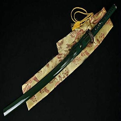 GLW Sword Japanese Samurai Battle Sword Katana Blade Sharp Pattern Steel Full Tang 100% Handmade Grinding Polishing Chinese Longquan Sword Sword Jian Sharp Blade Battle Ready