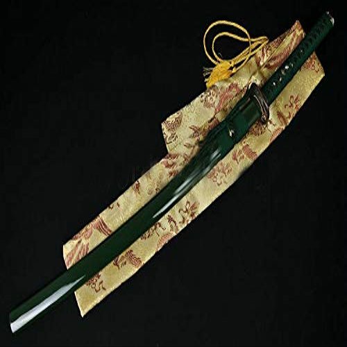 GLW Sword Japanese Samurai Battle Sword Katana Blade Sharp Pattern Steel Full Tang 100% Handmade Grinding Polishing Chinese Longquan Sword Sword Jian Sharp Blade Battle Ready