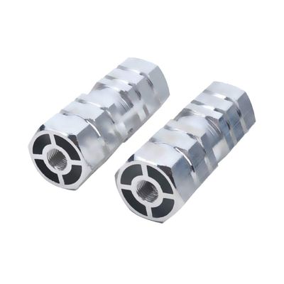 LIOOBO 1 Pair Bicycle Pegs Bike Pedals Axle Foot Aluminum Alloy Foot Rest Pegs for Mountain Bike BMX Silver