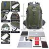 FENGDONG 40L Waterproof Lightweight Hiking,Camping,Travel Backpack for Men Women (green) view 4