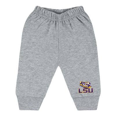 College Baby NCAA Officially Licensed Infant Jogger Sweatpants, LSU LSU + Tiger Eye Logo, Oxford, 4T