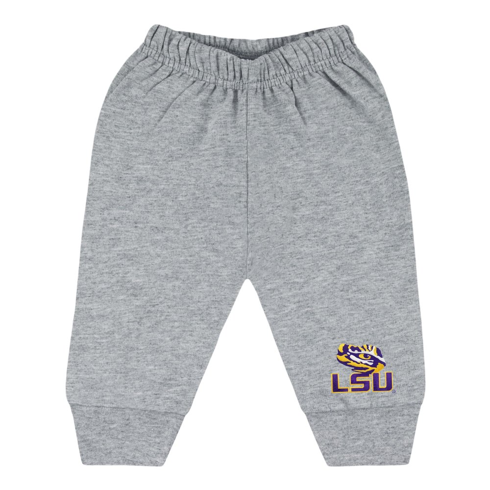 College Baby NCAA Officially Licensed Infant Jogger Sweatpants, LSU LSU + Tiger Eye Logo, Oxford, 4T