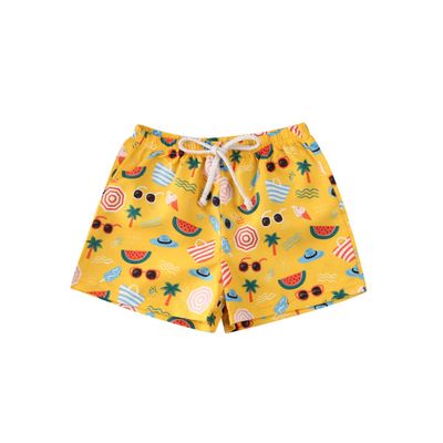 Hopiumy Toddler Kids Boys Girls Swimming Board Shorts Swim Shorts Trunks Swimwear Beach Summer (Yellow, 1-2Y)