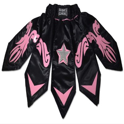 Gladiator Style MMA Boxing Muay Thai Shorts - Pink/Black (Small)