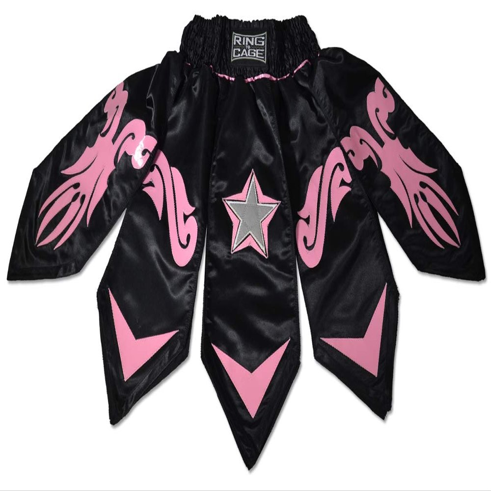 Gladiator Style MMA Boxing Muay Thai Shorts - Pink/Black (Small)