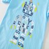 Banibear Toddler Boys Robot Print Short Sleeve T Shirt Tees and Plaid Short Pants Set 2 Pcs Clothes Outfit, Blue, Size 5-6 Years view 3