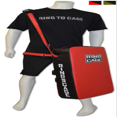 Ring to Cage Strapped-On Muay Thai Side&Low/Leg Kick Pad (Red/Black)