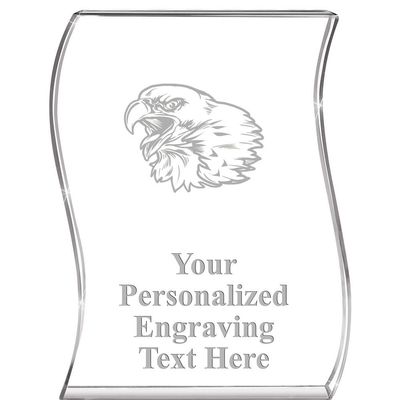 Crown Awards Eagle Wave Acrylic Award, 4" H Personalized Eagle Award, Engraving Included Prime
