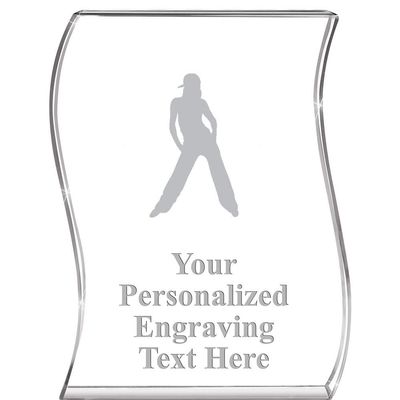 Crown Awards Dancing Wave Acrylic Award, 4" H Personalized Hip Hop Female Award, Engraving Included Prime
