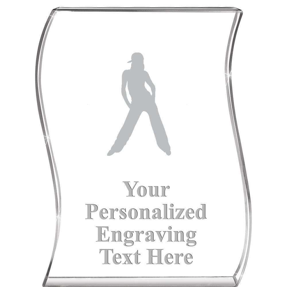 Crown Awards Dancing Wave Acrylic Award, 4" H Personalized Hip Hop Female Award, Engraving Included Prime