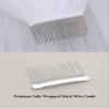 SAMKY 2T 2 Tier 1/4" Satin Ribbon Edge Wedding Veil - White Fingertip Length 36" V296 view 4
