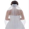 SAMKY 1T 1 Tier Bugle CrystalS Beaded Wedding Veil - Light Ivory Fingertip Length 36" V385 view 2