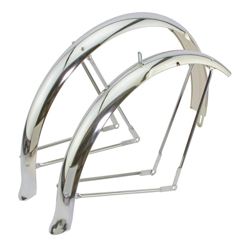 Alta Bicycle 26" Flared Standard Balloon Fender Set, Multiple Colors (Chrome)