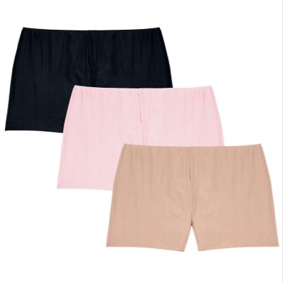 Comfort Choice Plus Size Cotton Bloomer 3-Pack - 15, Neutral Pack