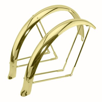Alta Bicycle 26" Flared Adjustable Balloon Fender Set, Multiple Colors (Gold)