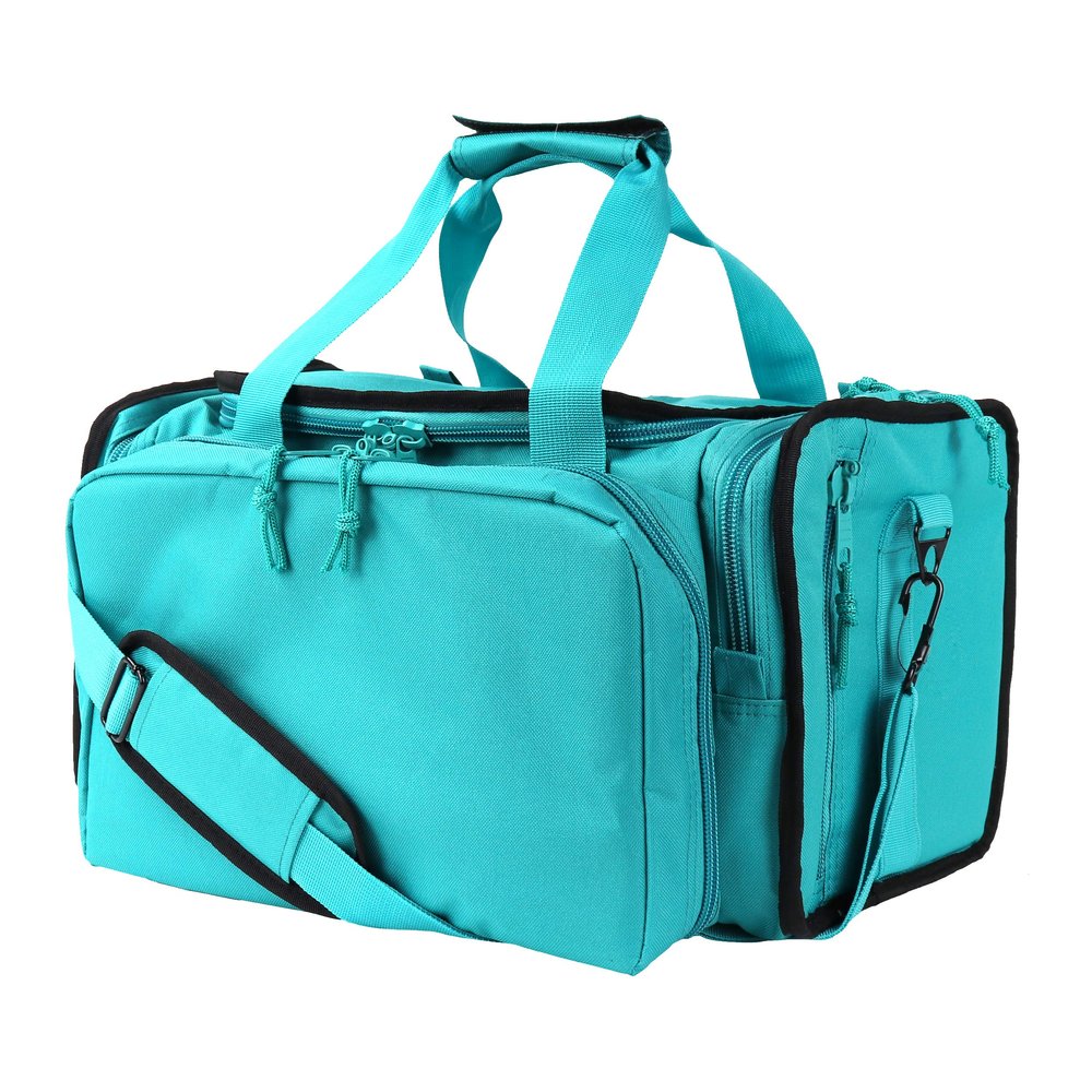 OSAGE RIVER Tactical Range Bag for Handguns and Hunting, Travel Duffel, 18 x 13 x 10 inches, Standard Duty, Teal and Black
