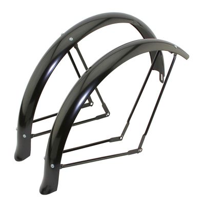 Alta Bicycle 26" Flared Adjustable Balloon Fender Set, Multiple Colors (Black)