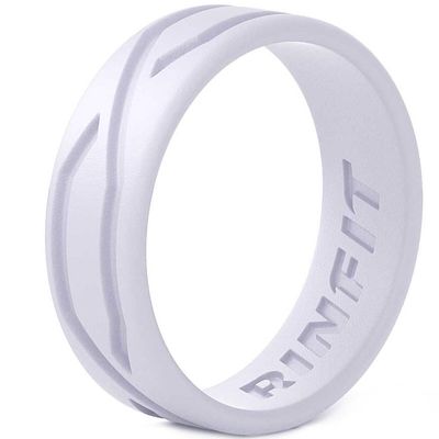 Rinfit Silicone Rings for Women 6mm Wide, 2mm Thick - Rubber Wedding Bands Women - 4Love Collection Patented Design - White Lavender Women, Size 8