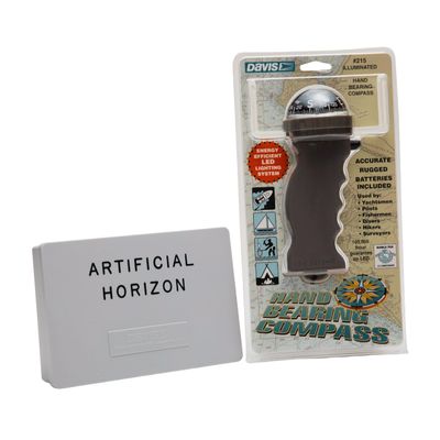 Davis Hand Bearing Illuminated Compass 215 and Artificial Horizon 144 Bundle (2 Items)