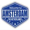 888 Graphics Amsterdam City Netherlands Grunge Travel Stamp Golf Hat Clip with Magnetic Ball Marker view 2