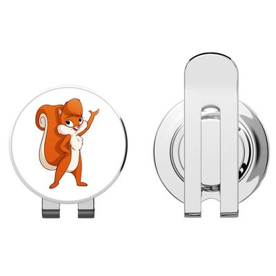 888 Graphics Funny Squirrel Girl Animal Golf Hat Clip with Magnetic Ball Marker