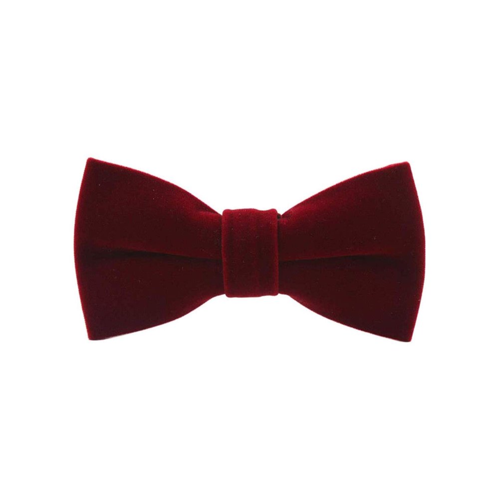 Mens Velvet Bow Tie Solid Color Formal Tuxedo Banquet Bowtie Pre-Tied Bow Tie