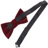 Mens Velvet Bow Tie Solid Color Formal Tuxedo Banquet Bowtie Pre-Tied Bow Tie view 2