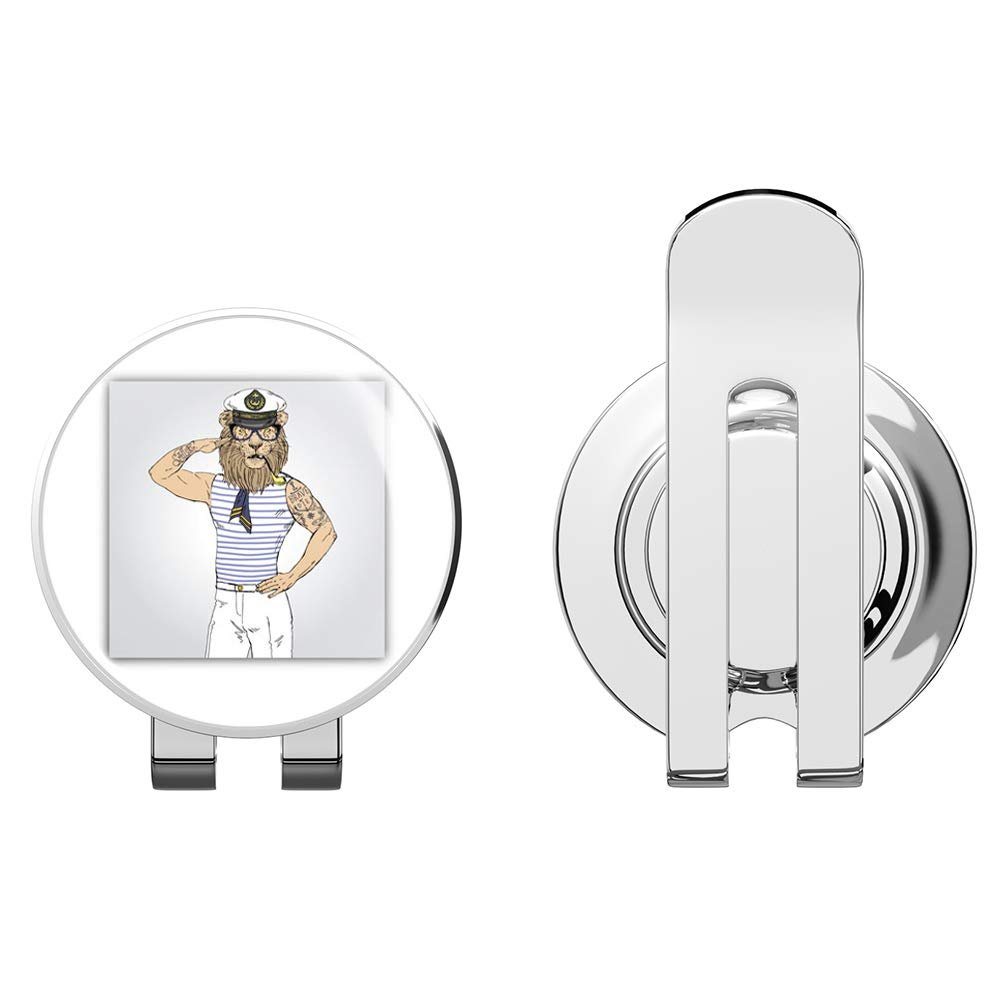 888 Graphics Lion Fashion Sailor Golf Hat Clip with Magnetic Ball Marker