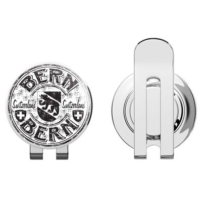 888 Graphics Bern City Switzerland Grunge Travel Stamp Golf Hat Clip with Magnetic Ball Marker