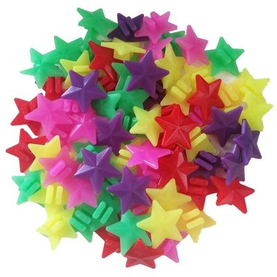 luzen 180Pcs Plastic Bike Bicycle Wheel Spoke Beads Clip Spoke Bead Spoke Bicycle Decorations Star-Shape Bead, Assorted Colors