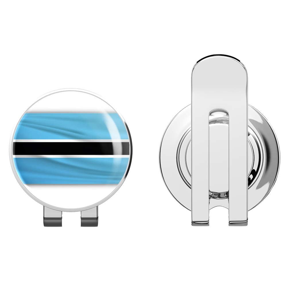 888 Graphics Botswana Wavy Flag Golf Hat Clip with Magnetic Ball Marker