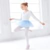 Daydance White Girl's Dance Sweater Cropped Pullover V-Neck Ballet Top Warm Up for Leotards, Long Sleeve view 3