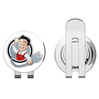 888 Graphics Electrician Funny Cartoon Guy Golf Hat Clip with Magnetic Ball Marker