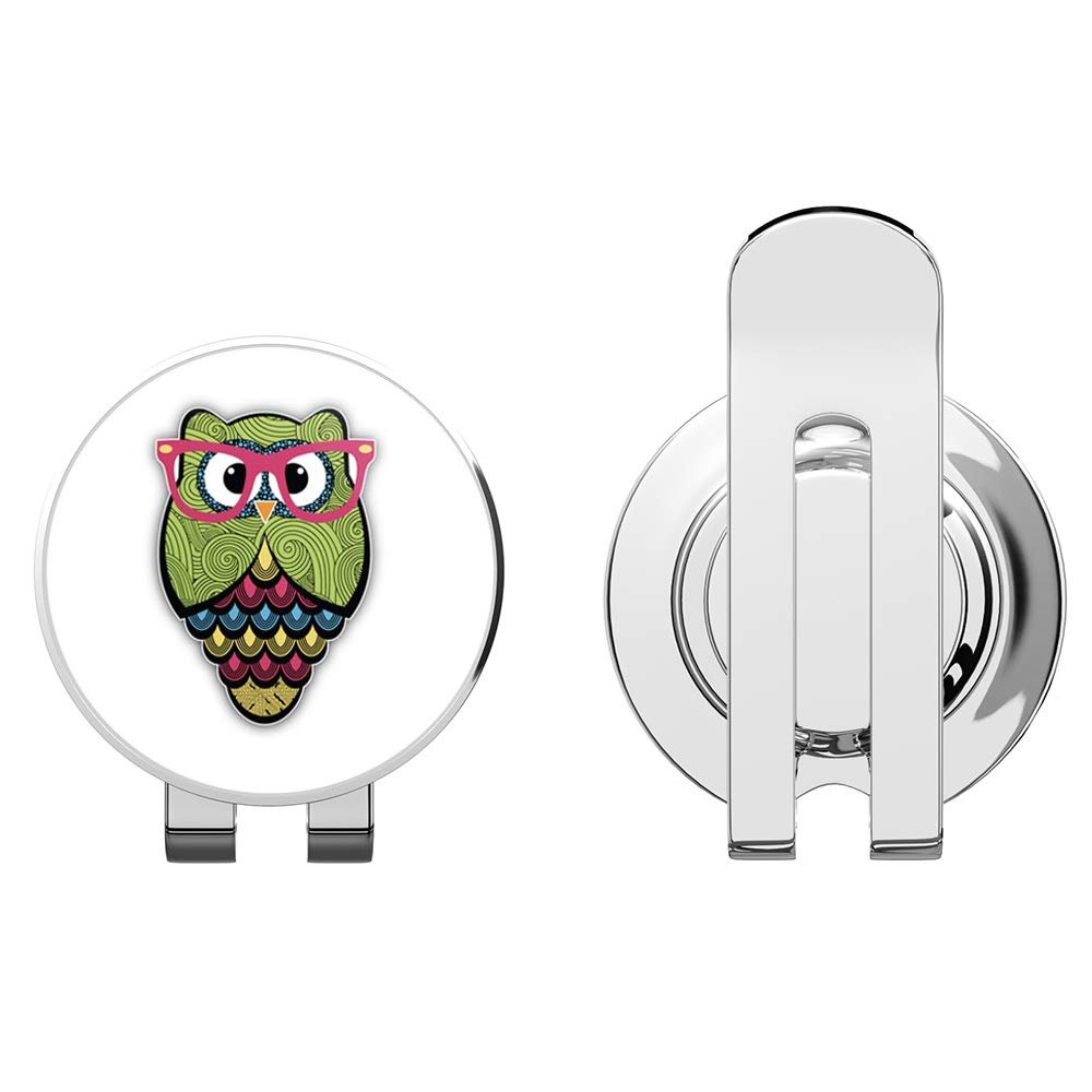 888 Graphics Cheerful Owl Golf Hat Clip with Magnetic Ball Marker