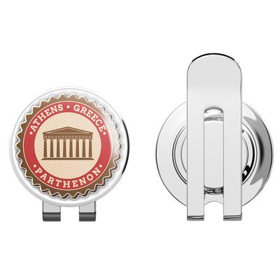 888 Graphics Athens Greece Vintage Label Golf Hat Clip with Magnetic Ball Marker