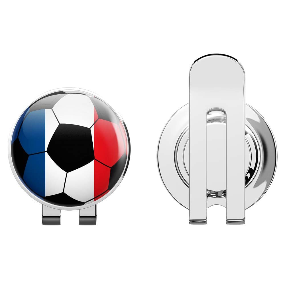 888 Graphics France Flag Soccer Ball Golf Hat Clip with Magnetic Ball Marker