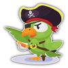 888 Graphics Cartoon Parrot Pirate Golf Hat Clip with Magnetic Ball Marker view 2