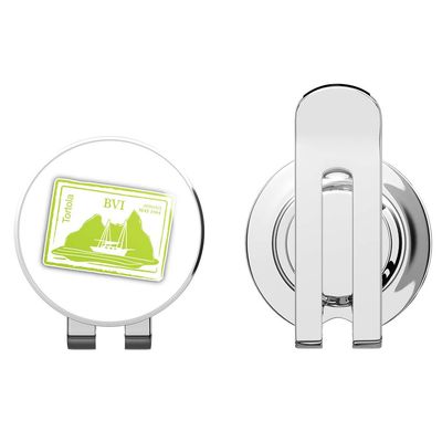 888 Graphics BVI Passport Stamp Tortola Retro Golf Hat Clip with Magnetic Ball Marker