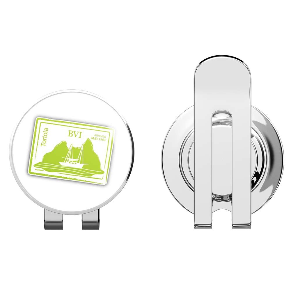 888 Graphics BVI Passport Stamp Tortola Retro Golf Hat Clip with Magnetic Ball Marker