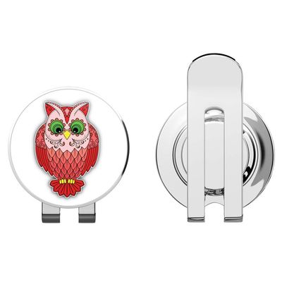 888 Graphics Cheerful Owl Golf Hat Clip with Magnetic Ball Marker
