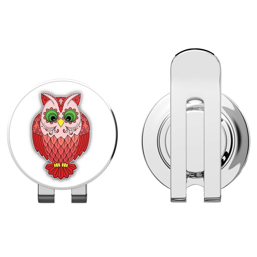 888 Graphics Cheerful Owl Golf Hat Clip with Magnetic Ball Marker