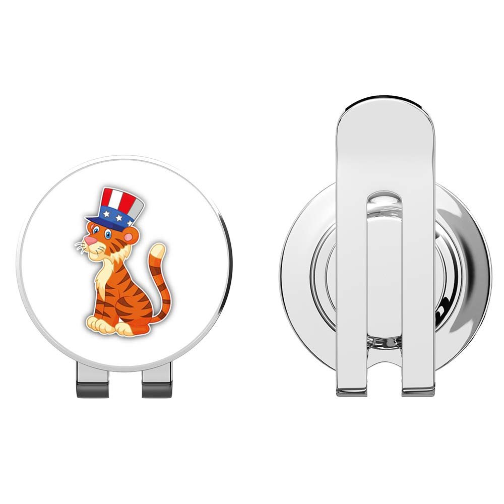 888 Graphics Circus Tiger Cartoon Golf Hat Clip with Magnetic Ball Marker
